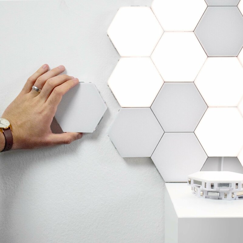 Lampe quantique tactile sensible éclairage veilleuse magnétique modulaire hexagones Led lampes hexagonales décoration créative Figurines