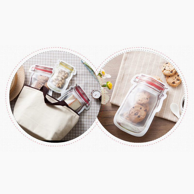4 stücke Reise Zubehör Einfache Transparent Versiegelt Tasche Koffer Halter Gepäck Internat Tragbare Essen Snack Verpackung Veranstalter