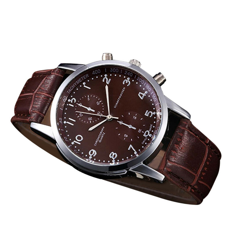 DISU-Reloj de pulsera Unisex para amantes, reloj de pulsera con esfera de acero inoxidable y cuero, de cuarzo, para mujer, 2020