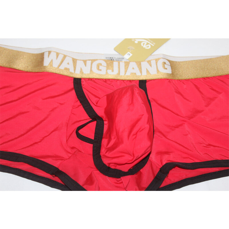 Open Front Sexy Mens Underwear Boxers Wangjiang Transparent Boxer Shorts Men Crotch Hole Male Underpants Slip Homme Ice Silk