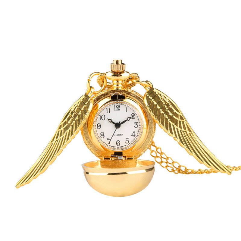 우아한 황금 시계 포켓 시계 이상한 나라의 앨리스 목걸이 체인 펜던트 시계, 여성 시계