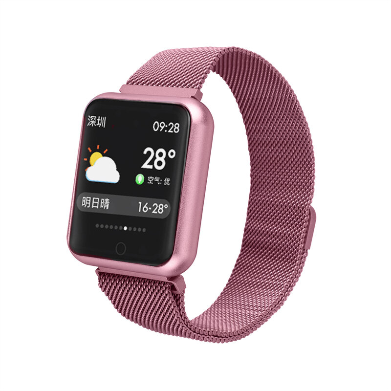 Smart watch esportivo ip68 p68, pulseira monitoradora de atividades, monitor de frequência cardíaca, pressão sanguínea, fitness, para ios e android pk q9