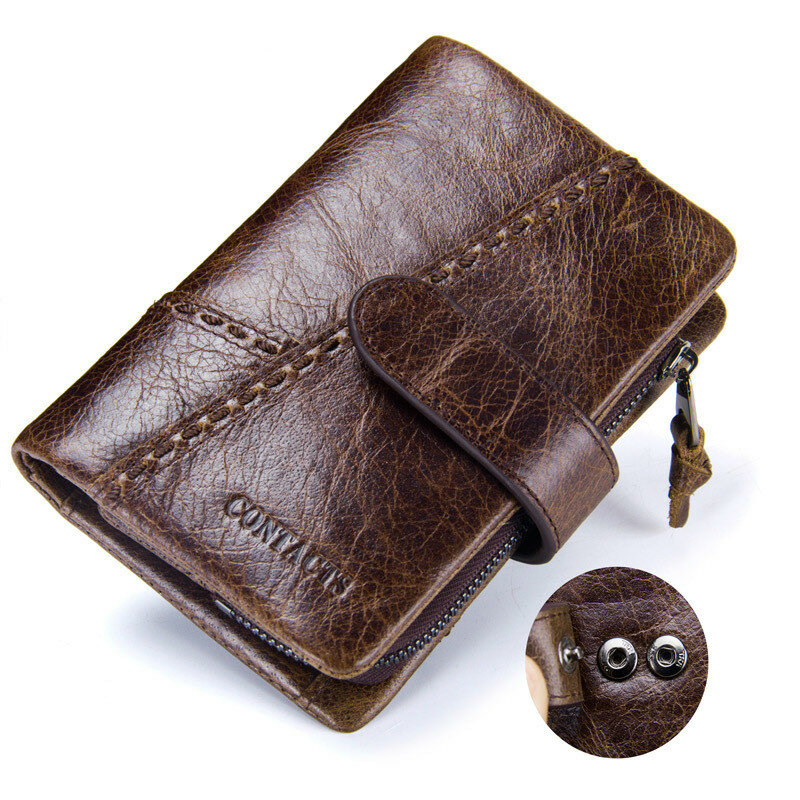 Nowe retro luksusowe skórzane męskie portfele skórzane monety kieszonkowe męskie ID etui na karty kredytowe portfel kopertówka mężczyźni torebki Coin Cartera