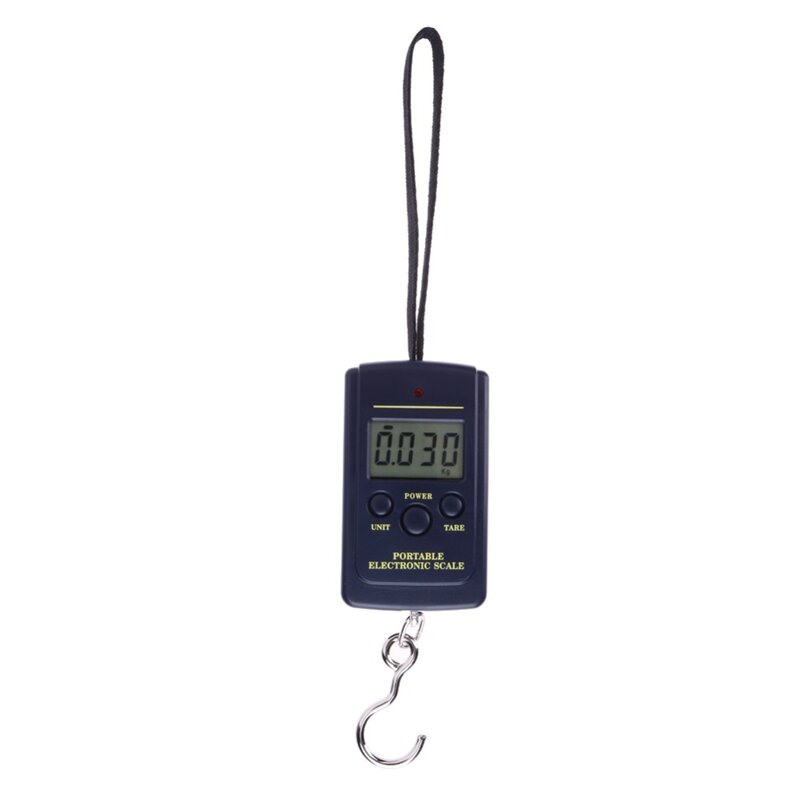 Mini balança de pesca eletrônica portátil, balança digital de pesca 40kg x 10g para viagem, de bolso, para pendurar peso, com gancho