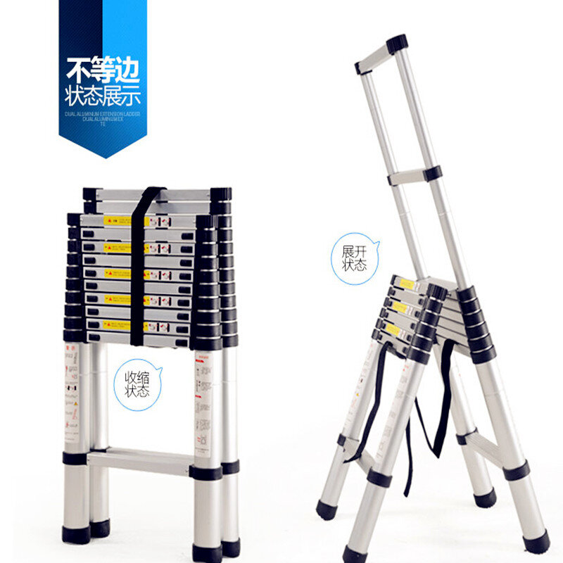 2018 Verdikking legering aluminium step ladder intrekbare multifunctionele opvouwbare E stijl inequilateral visgraat ladder 3 kleuren