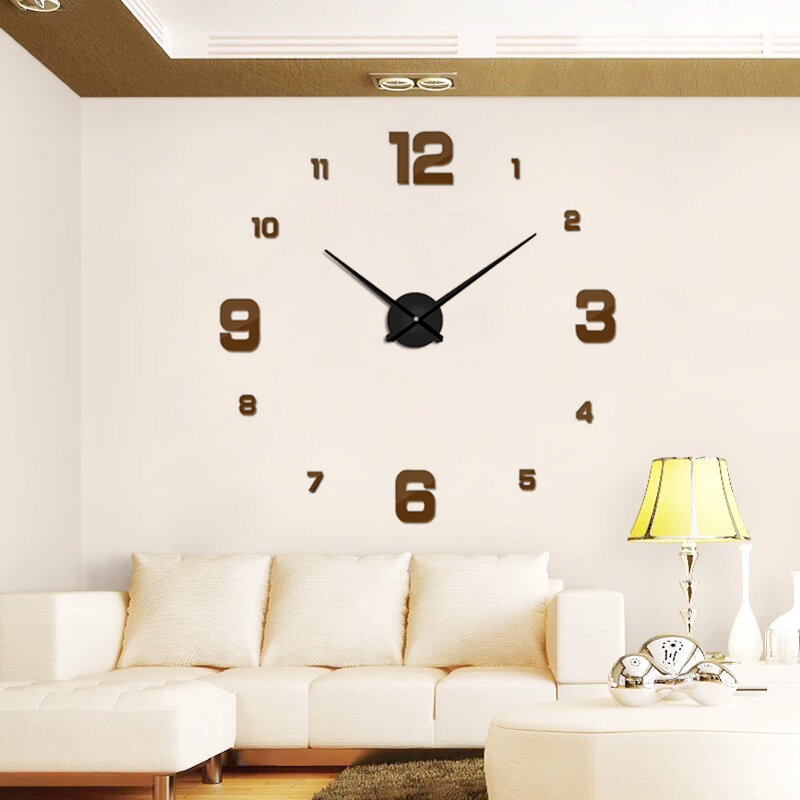 Relojes de cuarzo de diseño moderno, pegatinas de espejo, decoración para sala de estar, 3D, novedad, 2020