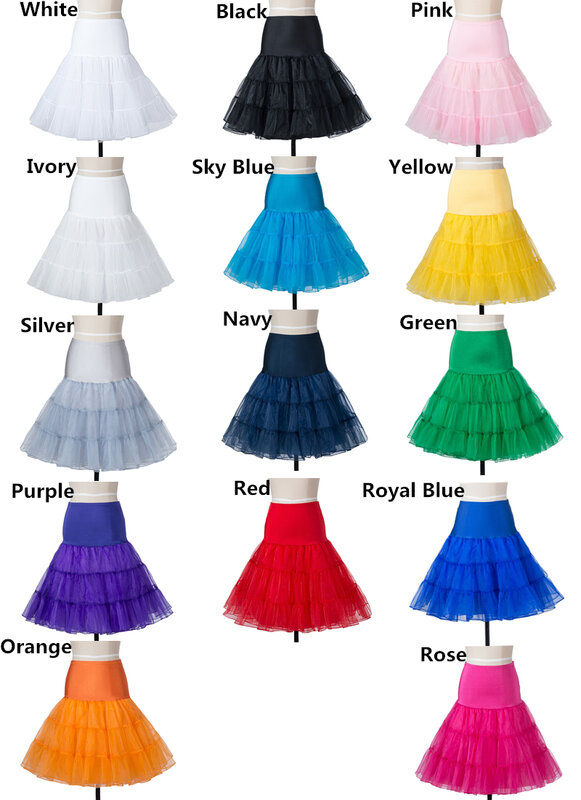 New Hot Sale Short Petticoat For Wedding Vintage Cosplay Petticoat Crinoline Underskirt Rockabilly Tutu Skirt Free Organza Knee