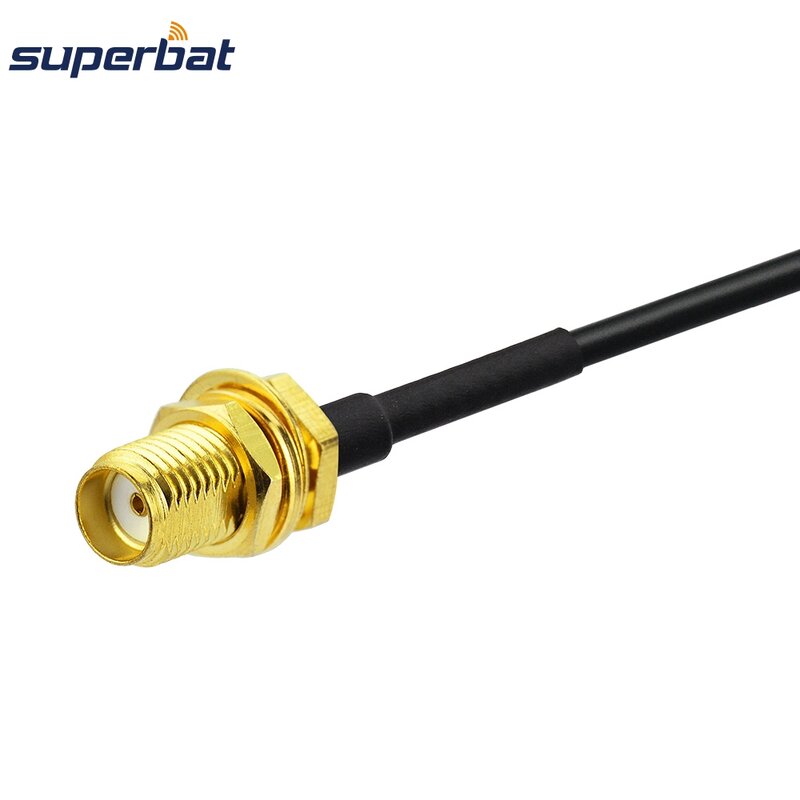 Superbat – câble d'extension RF Pigtail RG174, cloison femelle vers SMA mâle à Angle droit, 1m pour Wifi LAN