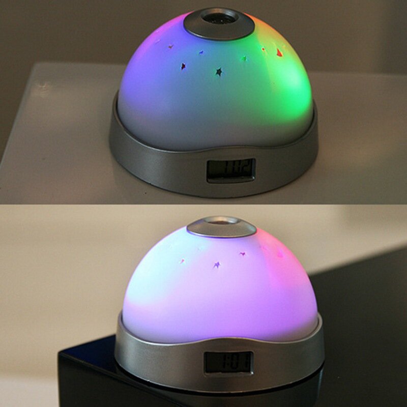 뜨거운 판매 별이 빛나는 디지털 매직 LED 프로젝션 알람 시계 밤 빛 색상 변경 horloge reloj despertador