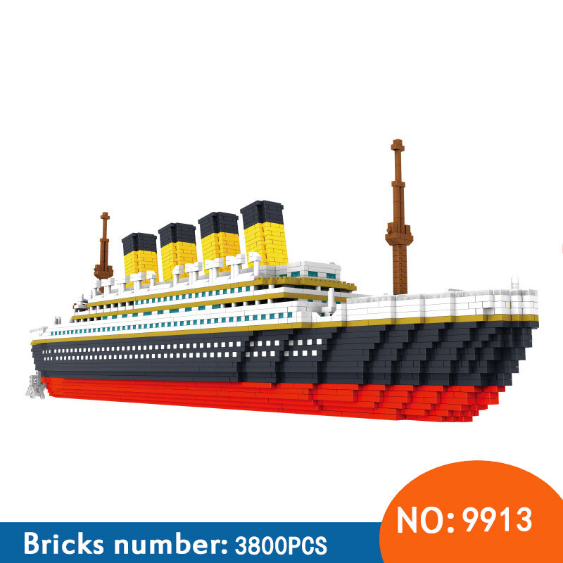 Clássico Filme Titanic Modelo Grande Navio de Cruzeiro de Barco 3D DIY Micro Mini Nano Montagem Construção Diamante Blocos Tijolos Brinquedo Coleção