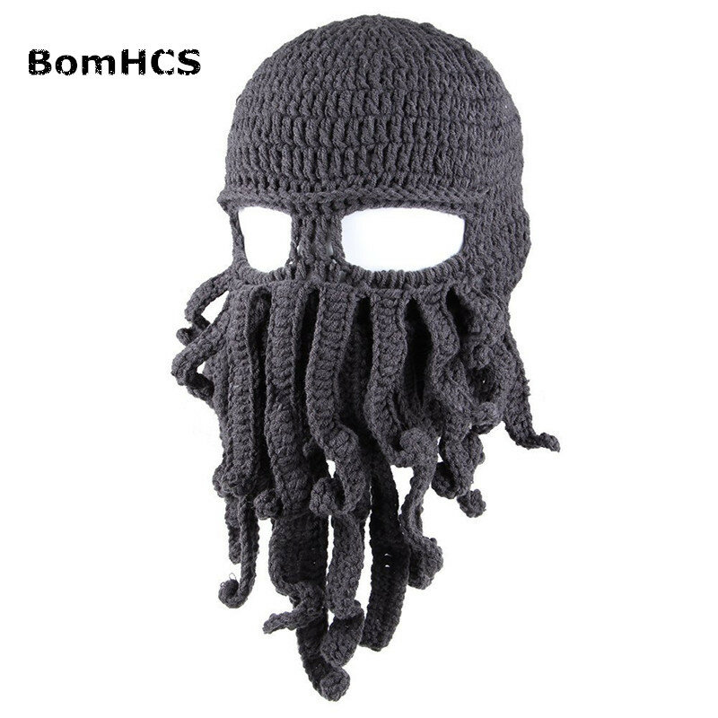 BomHCS Großhandel Lustige Tentakel Octopus Cthulhu Knit Beanie Wind Maske