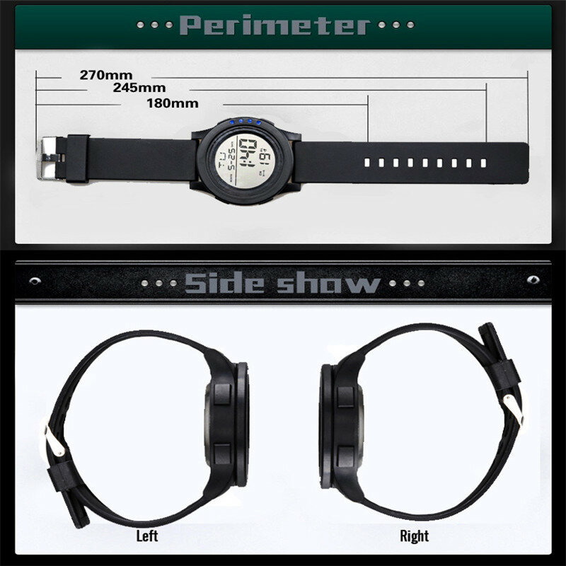 Relógio de pulso analógico masculino, relógio de pulso digital à prova d'água com cronômetro e data, modelo militar esportivo de quartzo, 2019 led