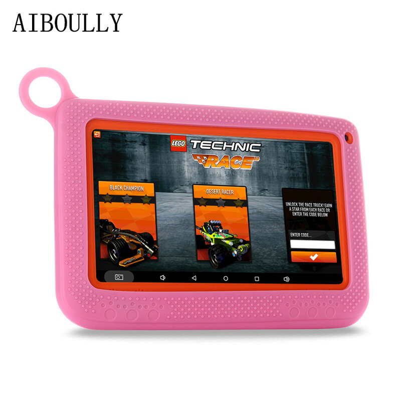 Aiboully Asli 7 Inch Tablet PC Android 6.0 Quad Core 1 GB RAM 512 Dual Camera Wifi Anak-anak Tablet dengan cute Silikon Case 8''