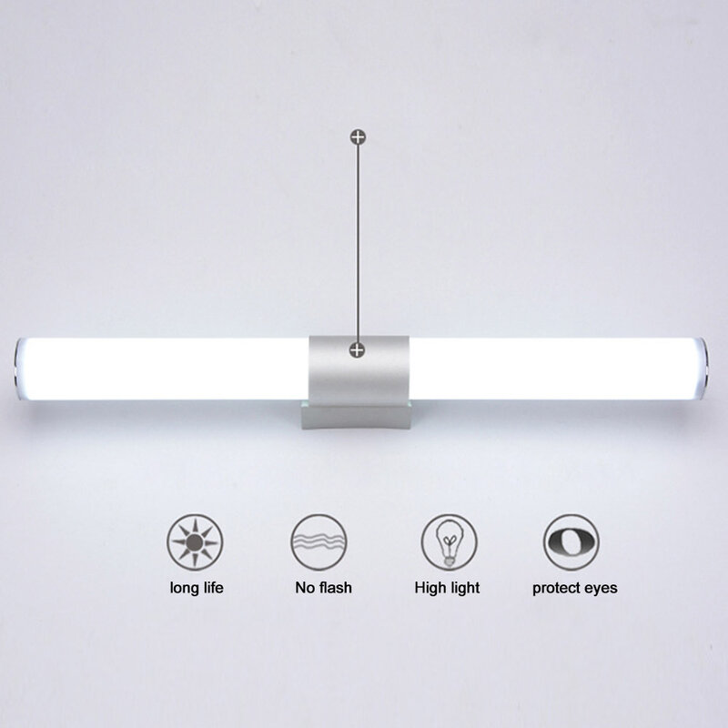 AC85-265V Modern LED Mirror Light 12W 16W 22W Acrylic Wall Lamp for Bathroom Dining Room Corridor Light Tube BD71