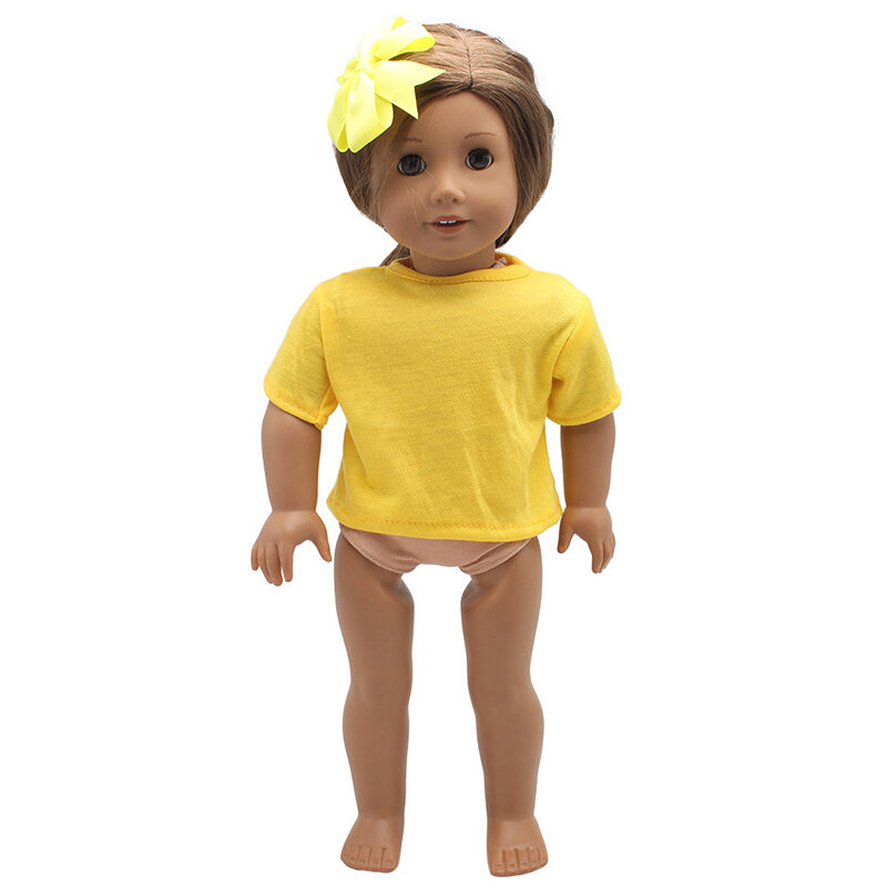 Pop Talk 1 Stuks Mode Korte Pak Fit Voor Baby Reborn Poppen 43Cm Pop Kleding T-shirt + Slipje Pop kleding Match Axxessories