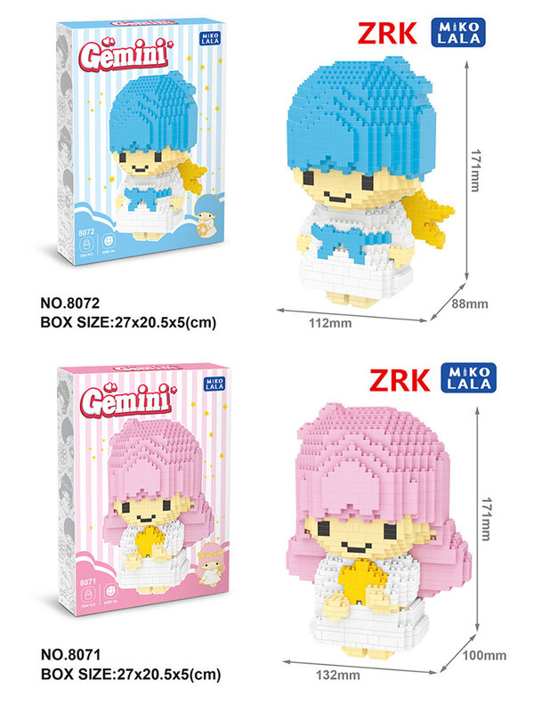 ZRK Diamond particle assembling building block toy assemble blocks 8071-8072 Gemini funny brithday gift girl boy