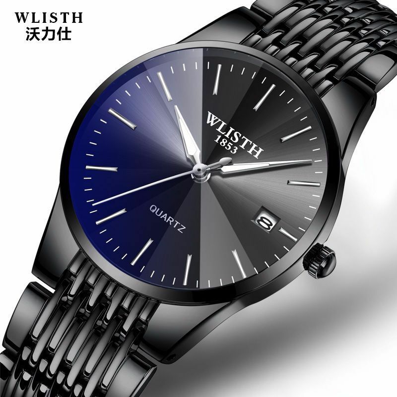Wlisth relógio de pulso de luxo masculino, relógio de quartzo ultrafino à prova d'água para negócios, relógios de homens