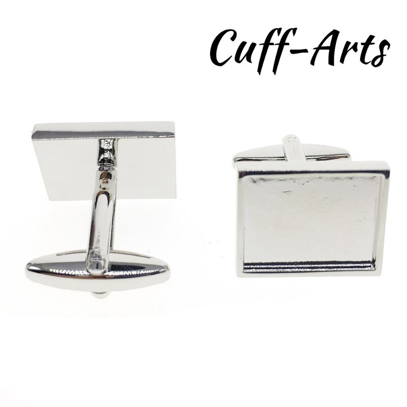 Cuffarts DIY Em Branco Abotoaduras Para Arts & Crafts, Gemas, Jóias Cabochão, casamentos & 20*16*3 milímetros Fora 17.5*13.5*1mm Dentro C20006
