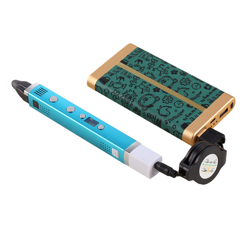 1.75mm ABS/PLA DIY 3D 펜 LED 스크린, USB 충전 3D 프린팅 펜, 100M 필라멘트 크리에이티브 장난감 선물 아이 디자인