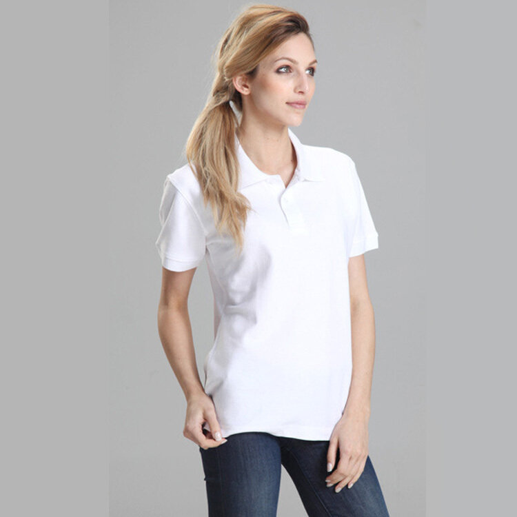 11 kolor miękkie modalne na co dzień koszulka POLO kobiety koszulki Femininas Tee koszulki z krótkim rękawem topy wsparcie dostosowane usługi z Logo