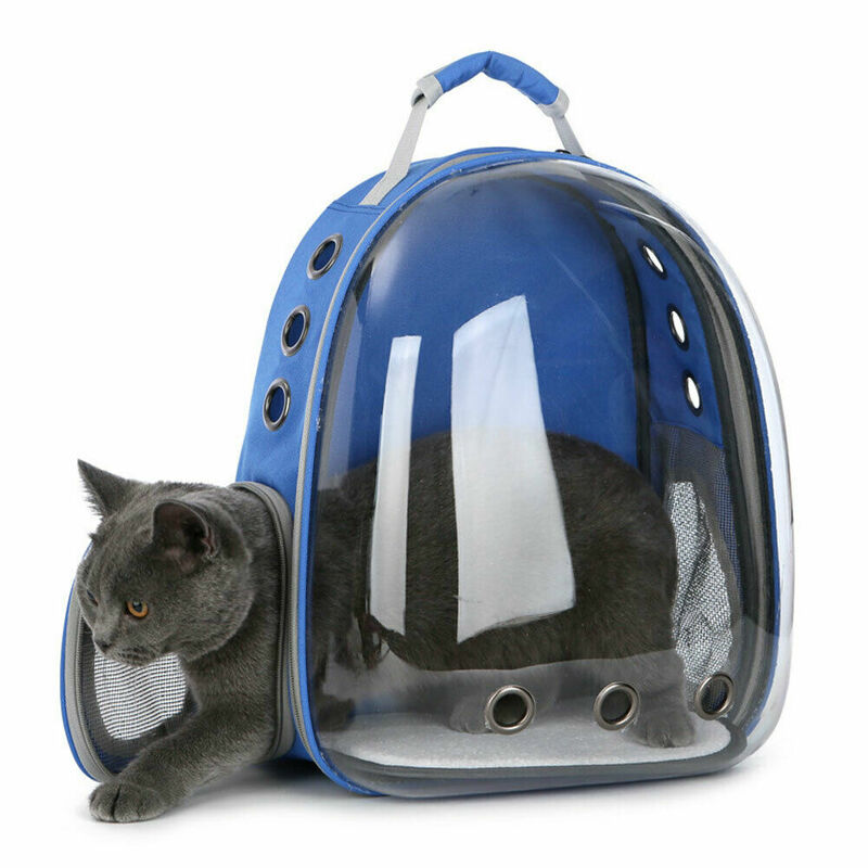 ลูกสุนัขสัตว์เลี้ยงแบบพกพากระเป๋าเดินทางกระเป๋าเป้สะพายหลังแมว Space Capsule Breathable กระเป๋าเดินทางก...