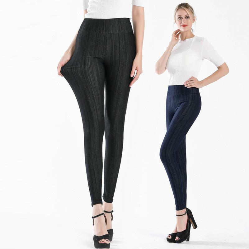 Pantalones de vaquero de imitación para mujer, Leggings de gran tamaño, alta elasticidad, primavera y otoño, 5XL
