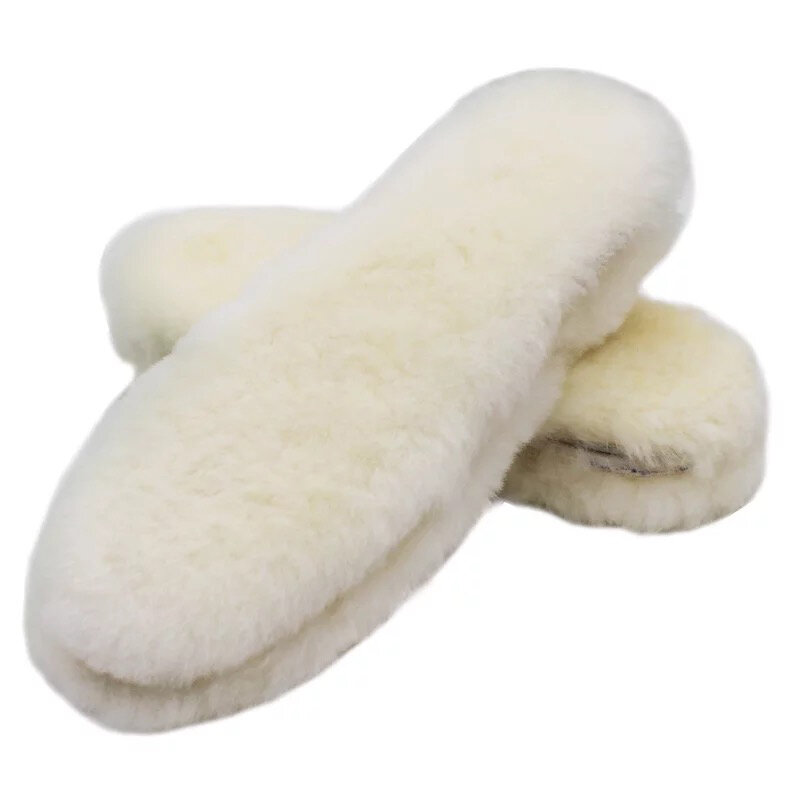 Solette in pelle di pecora naturale solette invernali in vera lana di pelliccia uomo donna caldo morbido spesso caldo Cashmere stivali da neve Pad per scarpe
