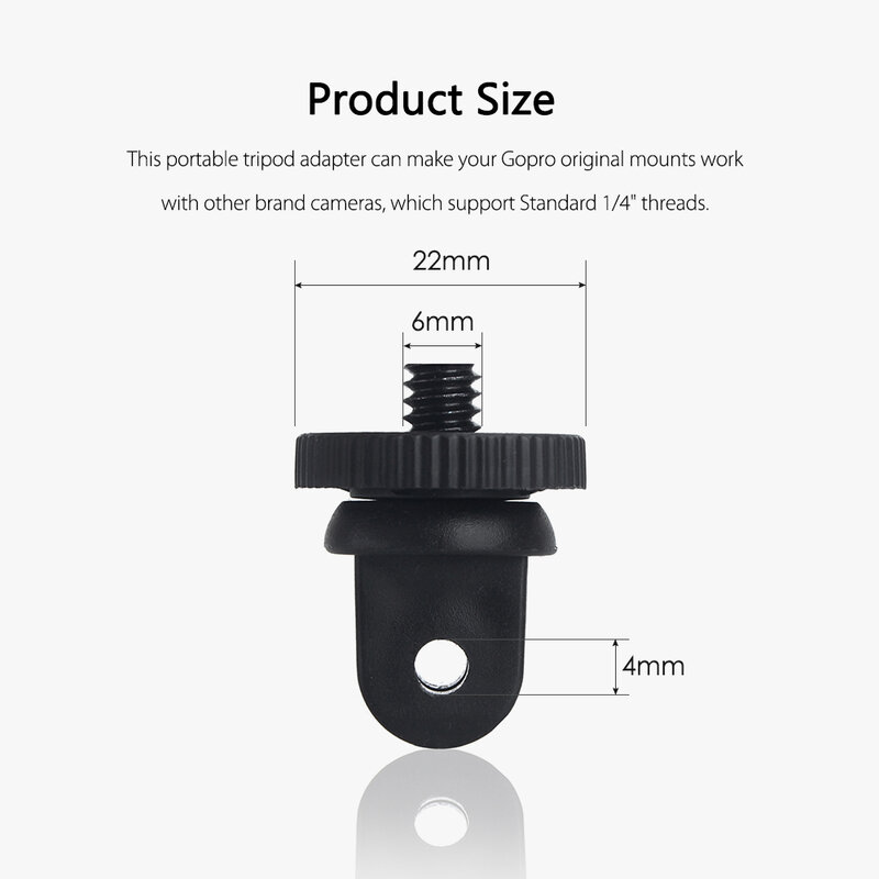 Vamson for Go Pro Accessories Mini Tripod Screw Mount Adapter With 1/4" Screw Monopod For GoPro Hero 3+ for Xiaomi for yi  VP102