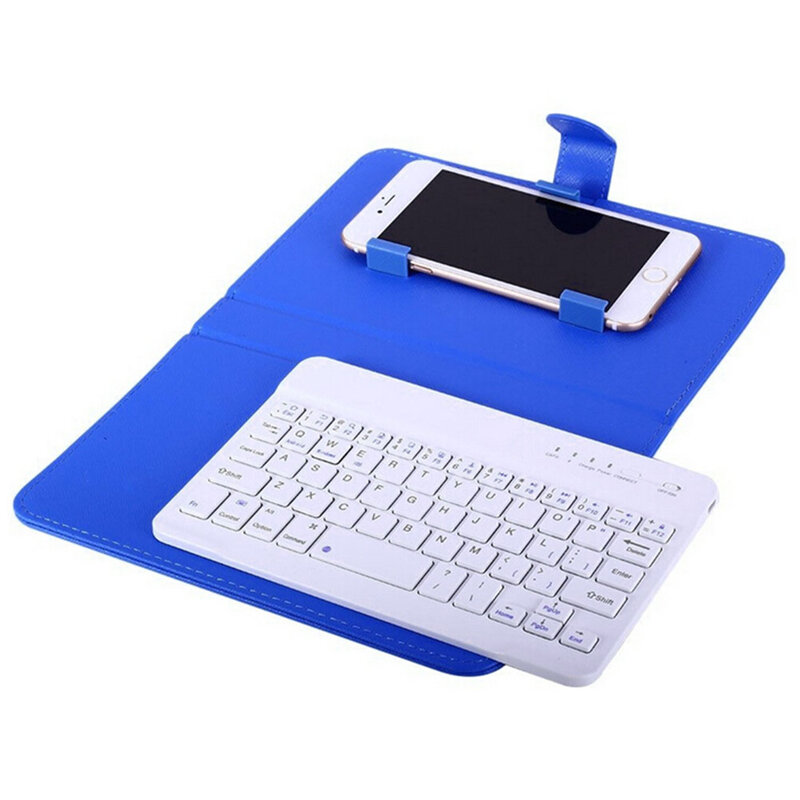 Casing Keyboard Nirkabel Kulit PU Portabel untuk Ponsel Pelindung iPhone dengan Keyboard Bluetooth untuk Ponsel Pintar IPhone 6 7