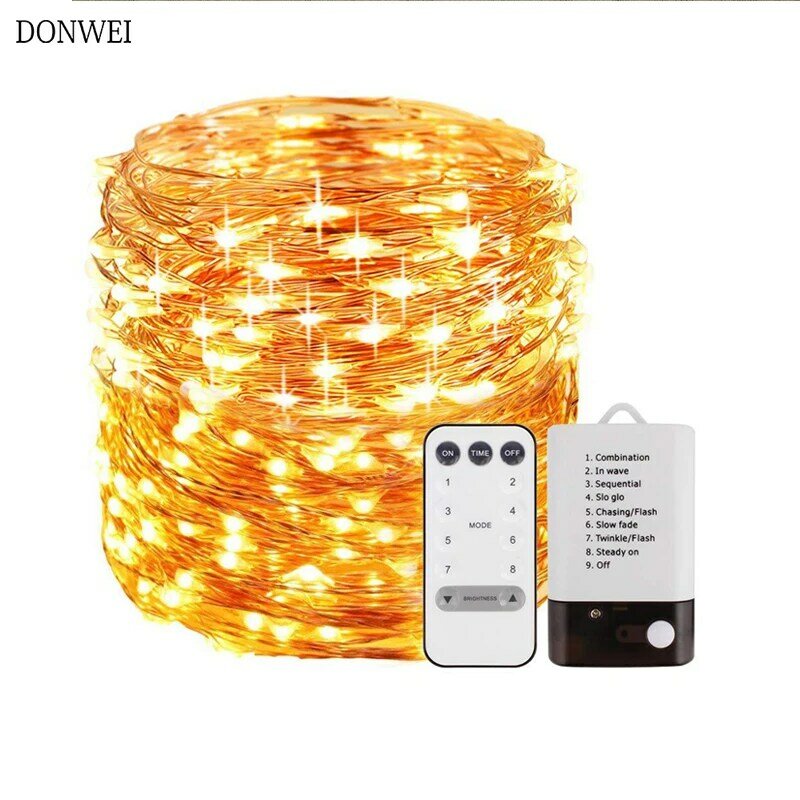 5M 50LED Copper Wire String Light USB Remote Control Lights Silver Wire Fairy garlands for Wedding Christmas Holiday Decor lamps