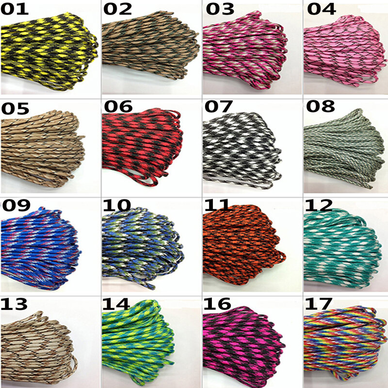 33FT(10M) Paracord Parachute Cord Lanyard Rope Mil Spec Type III 7 Strand Climbing Camping survival equipment