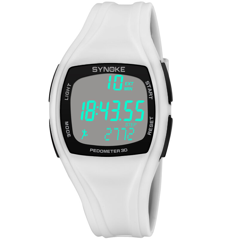 Synoke esporte relógio masculino pedômetro à prova dwaterproof água led digital relógio de pulso relógio de pulso da forma