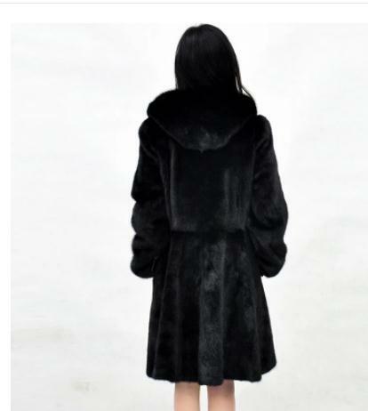 Женская куртка из искусственного меха, черного или белого цвета, с капюшоном, повседневная верхняя одежда, 2021 мех, K515, размера плюс