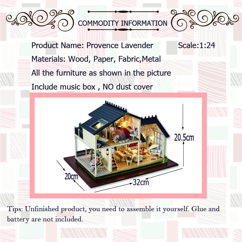 Кукольный домик CUTEBEE, миниатюрный кукольный домик «сделай сам», деревянная мебель для дома, игрушки для детей, подарок на день рождения, PROVENCE...