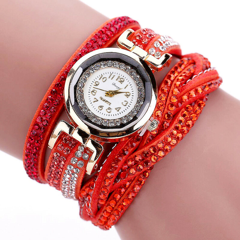 Duoya Marke Luxus Uhren Frauen Gold Armband Quarz Armbanduhr Strass Uhr 2019 femme Damen Kleid geschenk reloj mujer Q529