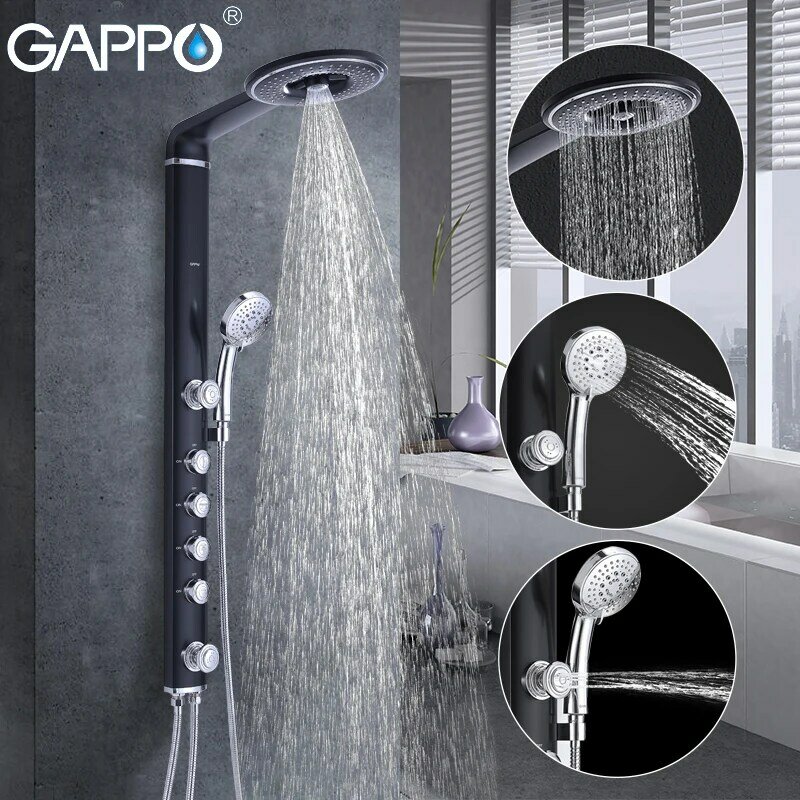 GAPPO system prysznicowy prysznic kran do łazienki wanna bateria natryskowa zestaw deszczownica głowy bateria do wanny wody krany bateria kranowa