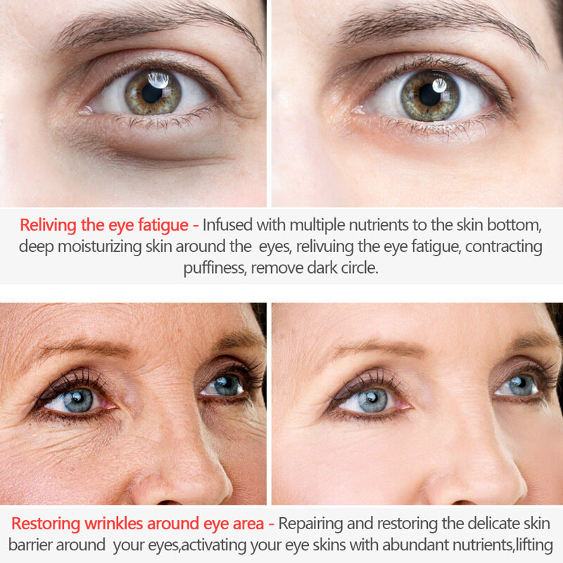 Vibrante GLAMOUR ojo crema colágeno péptido Anti-arrugas anti-envejecimiento removedor de Círculos oscuros ojos contra hinchazón y bolsas