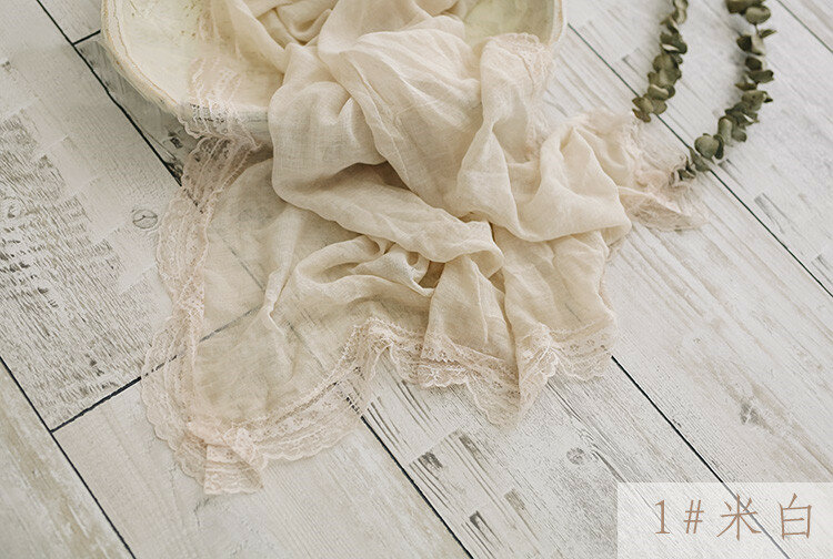 Noworodka fotografia prop faliste koronki krawędzi spódniczka bawełniana koc 7 kolor dostępny