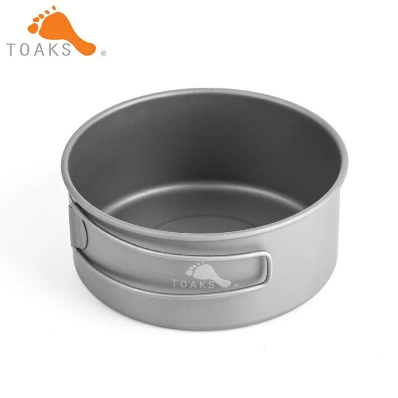 TOAKS BWL-550 Pure Titanium Bowl Outdoor Camping Equipment Cookware Tableware  with Foldable Handle 550ml D103MM or D118MM