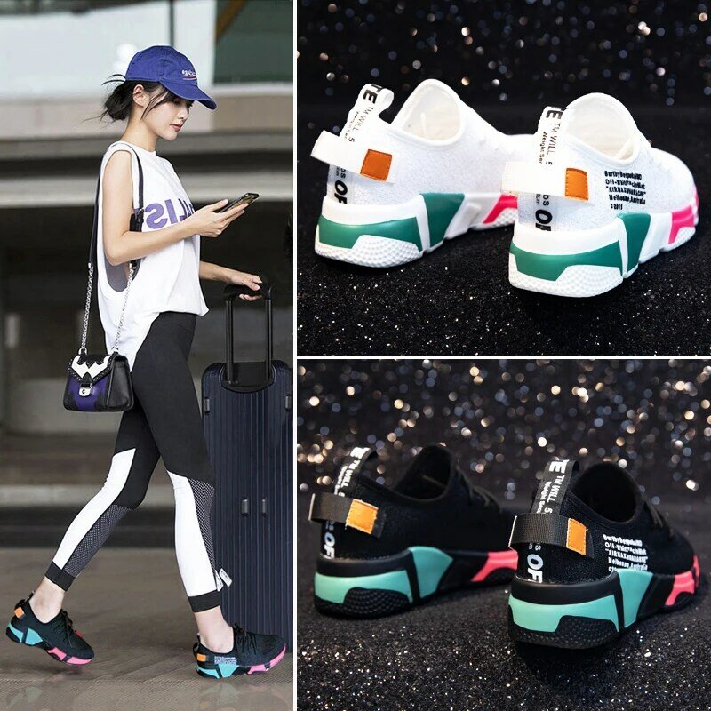 Dumoo Girl 스니커즈 신발 여성 화이트/블랙 통기성 운동화 캐주얼 신발 정품 가죽 플랫 여성 신발 로퍼 판매 중