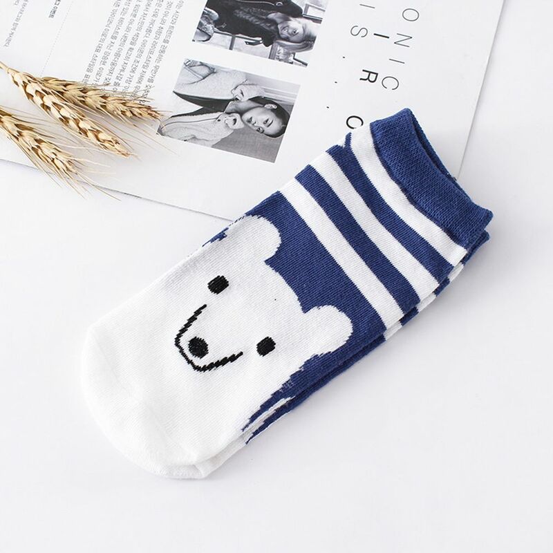 2019 New Fashion 1 Pair Cute Harajuku Animal Socks Women Summer Korean Cat Dog Bear Funny Low Cut Ankle Socks Dropship
