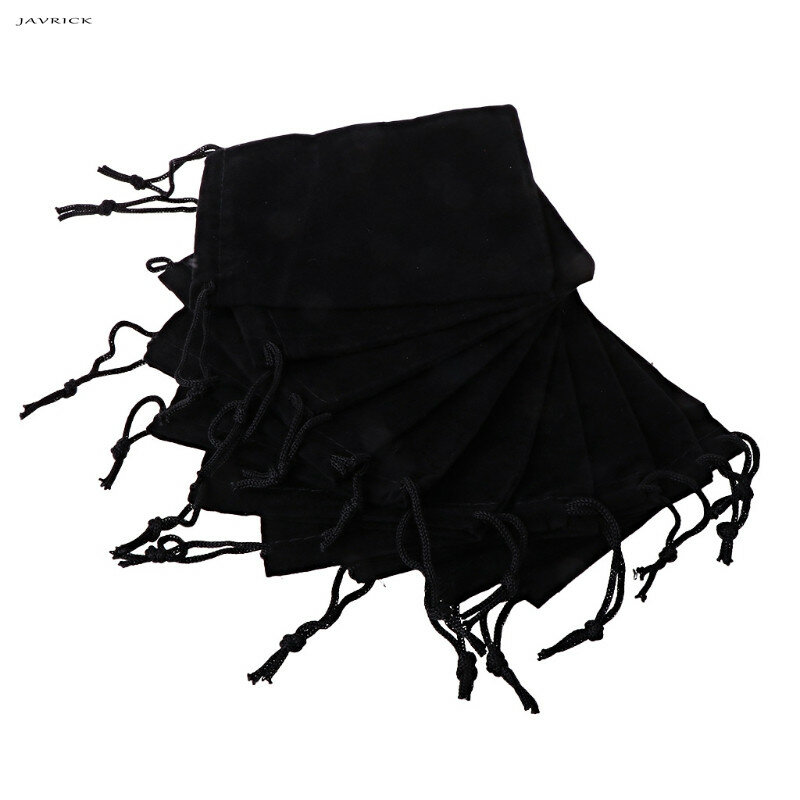 Large Velvet Cloth Classical Black Jewelry Pouches Bags With Drawstrings NEW