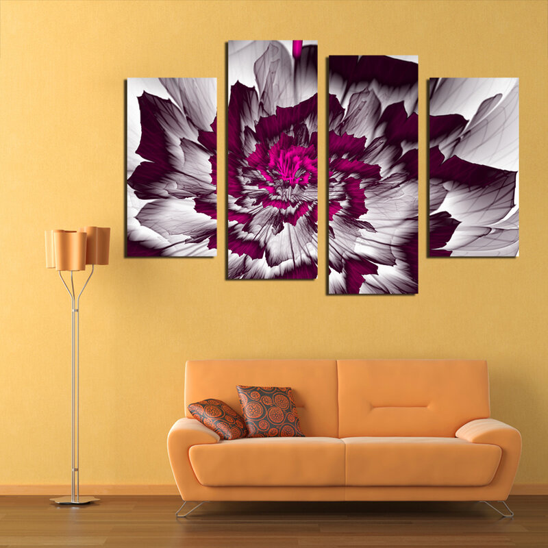 새로운 모듈 형 4 pcs 캔버스 회화 꽃 벽에 그런 아름다움 그림을 거실에 대 한 간단한 귀여운 그림 캔버스 인쇄 unf