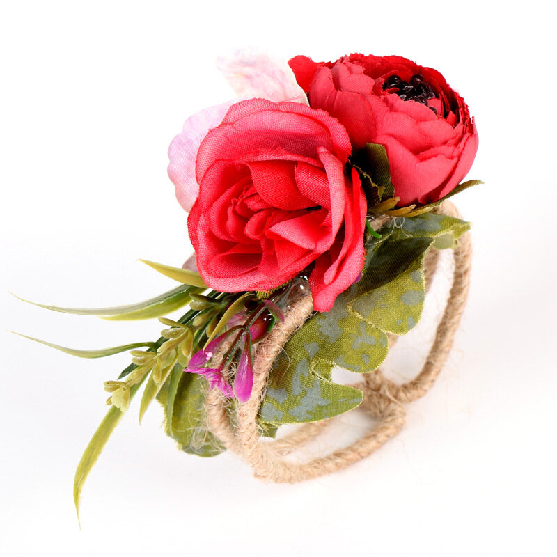 Fleurs artificielles de mariage pour demoiselle d'honneur, Corsage de poignet de mariée, fleurs décoratives pour fête dansante de mariage, accessoires de bal de promo
