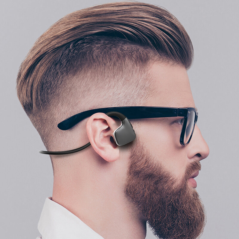 Fones de ouvido originais bluetooth 5.0, fones de ouvido condução óssea, sem fio, fones esportivos