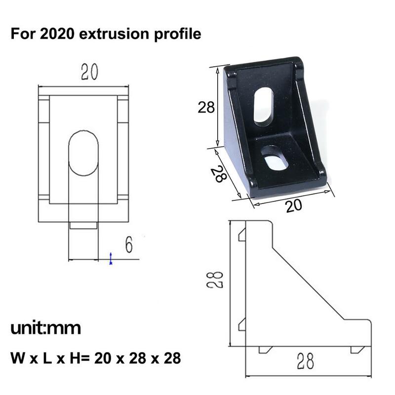 Connecteur de fixation d'angle en aluminium pour 15S 20S 30 S, 10 20 pièces, série 1515 2020 3030