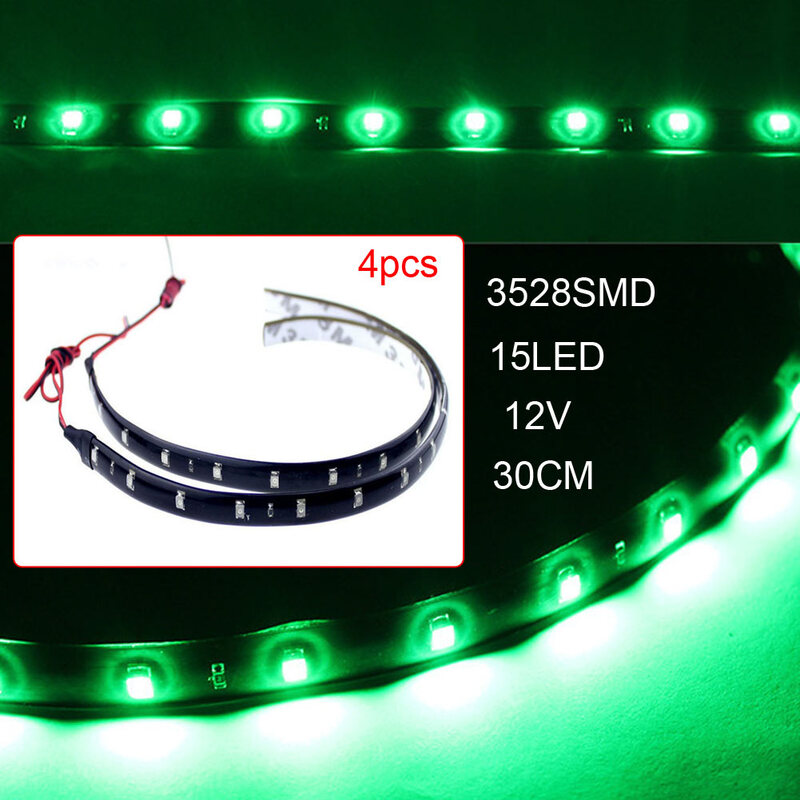 30cm 15LED Car Auto Decorative Lamp colorful LED Strip Flexible Strip Light Tape   Daytime Running Lamps Motorcycle Decoration