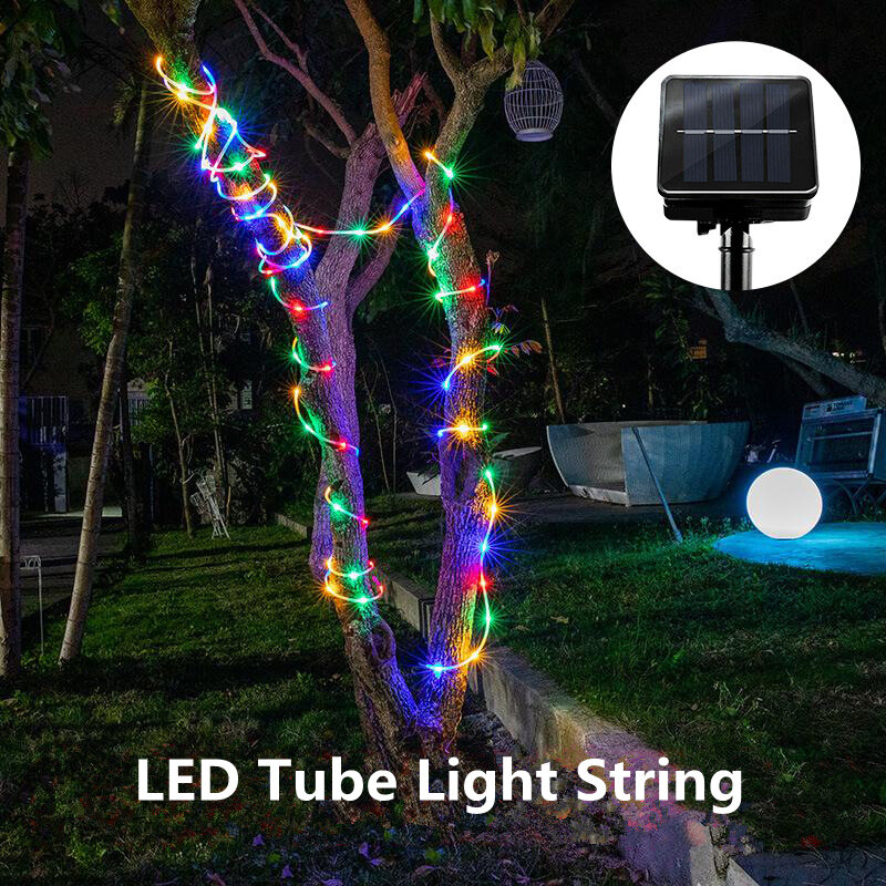 Led Rope Light String 10M 100 Led Usb Aangedreven Zonne-energie Afstandsbediening Multi Gekleurde Dimbare Waterdichte Indoor Outdoor Decoratie