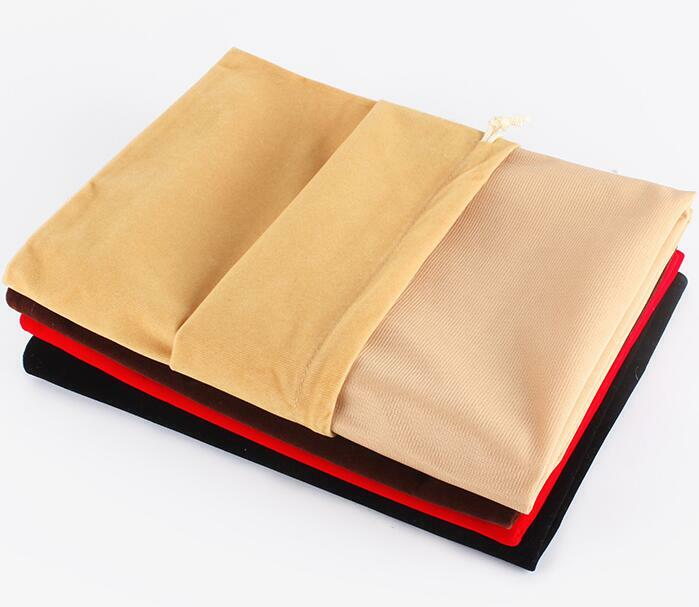 2pcs/lot 18x25cm Black/Silver Gray/Blue/Red/Rose/Coffee Drawstring Velvet Pouches For Christmas Wedding Packaging Gift Bags