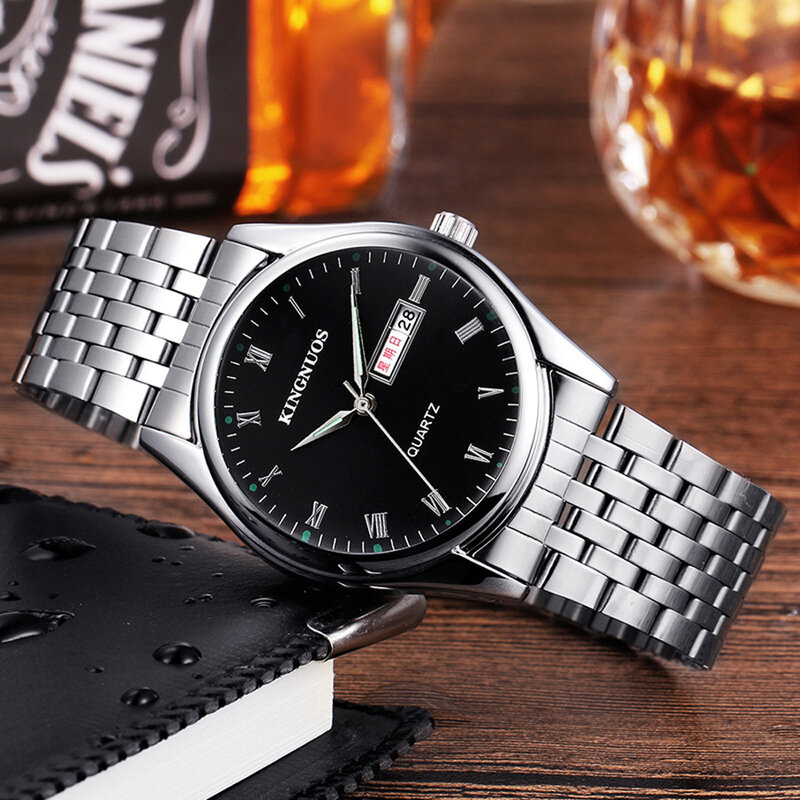 Zegarki dla par dla mężczyzn kobiety Saats stali wodoodporny zegarek Kingnuos mężczyzna zegar Luminous data Hodinky dla miłośników Relogio Feminino